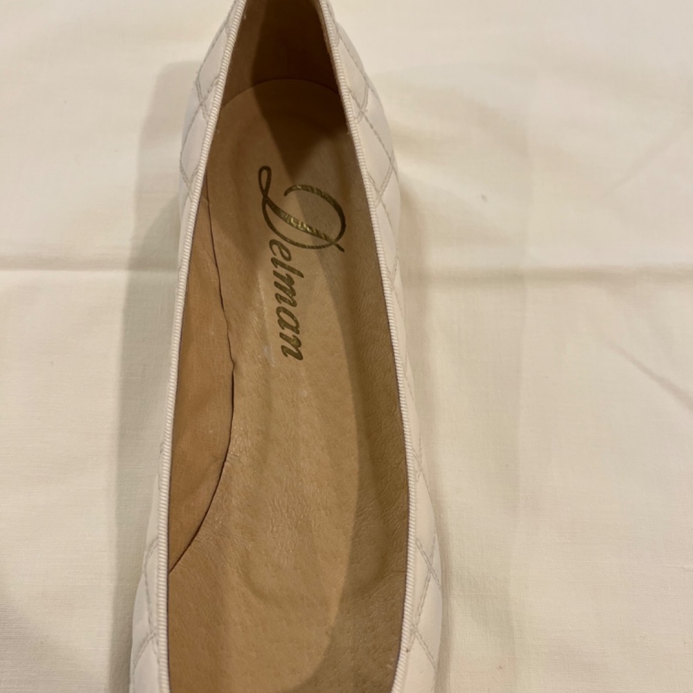 Delman Bergdorf Goodman Cream Phoenix-GN Glove Nappa Quilted Shoes--Size 10 M - Picture 7 of 16